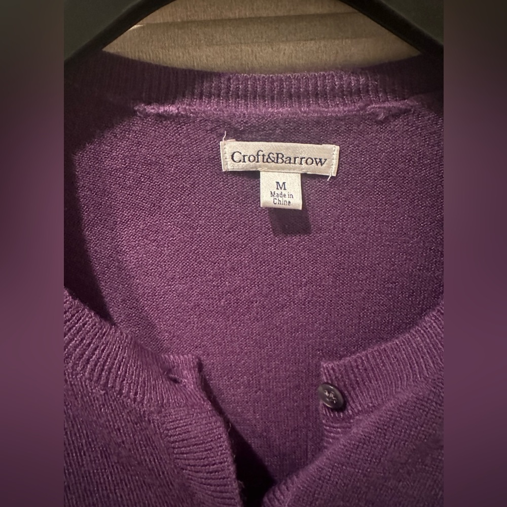 Purple button up sweater - Picture 3 of 3